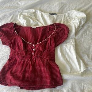 Brandy Melville Blair Top in Red and White Bundle